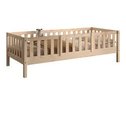 TAGESBETT Kapua 90x200 mit Rausfallschutz Kiefer Massivholz Natur