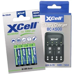 Ladegerät BC-X500 + 4x AAA XCell Rechargeable 1000 mAh