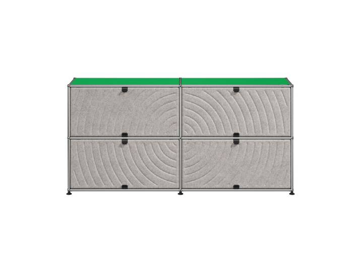USM Haller Sideboard M68 grün Soft Panels grau 2-fach breit 4 152.3x74x37.3 cm