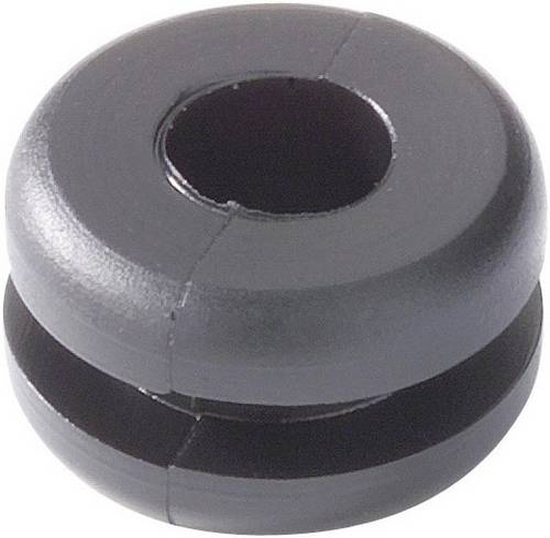 HellermannTyton HV1304-PVC-BK-M1 Kabeldurchführung Klemm-Ø (max.) 8mm Plattenstärke (max.) 6mm PVC Schwarz