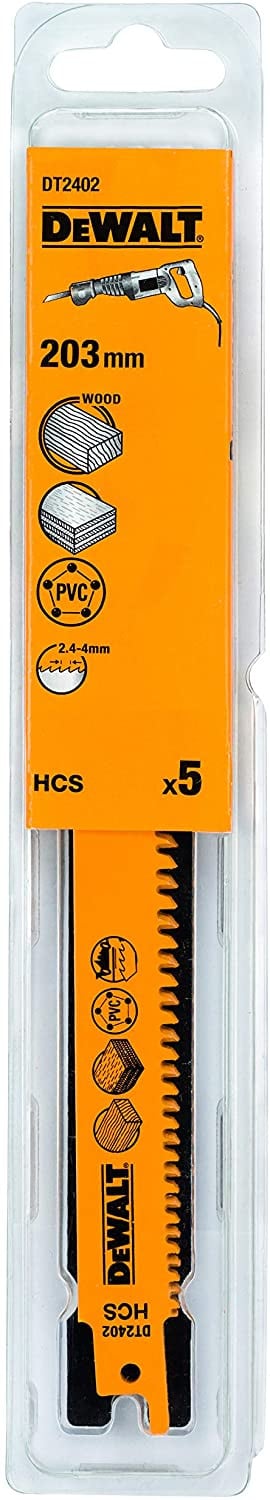 DeWALT DT2402-QZ Zaagblad voor reciprozaag, HCS, 5 stuks