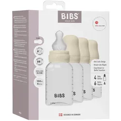 Bibs, Babyflasche, - Baby Bottle Round Silicone 4 Pack - Ivory - 150 ml (150 ml)
