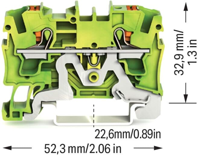 WAGO Bornier de terre 2204-1207 4mm² vert-jaune (2204-1207)