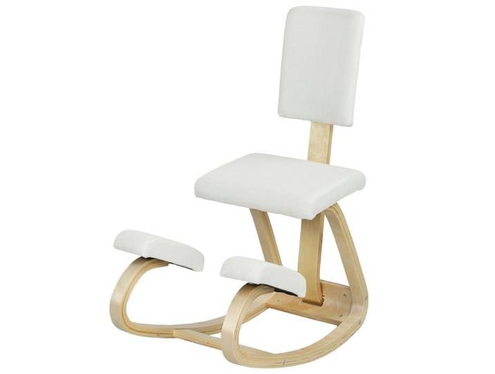 LIA Siège assis-genoux bois ergonomique bascule dossier crème
