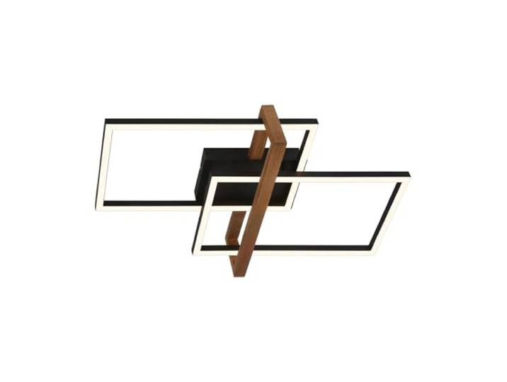BRILONER - Plafonnier LED Frame\, plafonnier LED blanc chaud\, lampe 34W avec cadre en bois\, lampe de salon\, lampe de chambre\, 505x315x110 mm (LxlxH)\, noir-bois