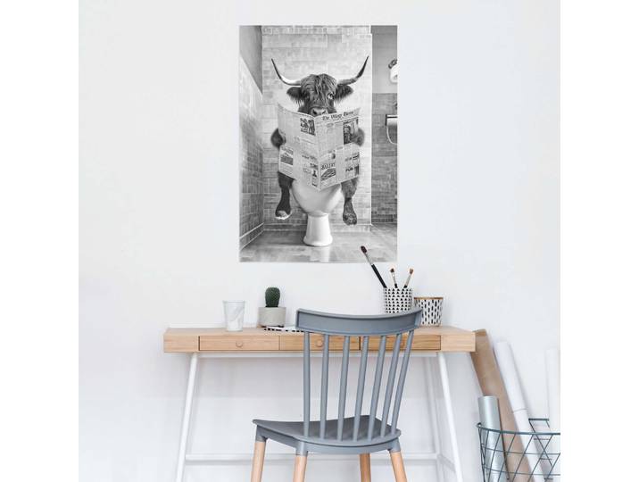 Poster REINDERS Highlander Toilet , schwarz (farbe bild(er): schwarz), B:61cm H:91,5cm T:0,1cm, Holzwerkstoff, Bilder, Poster