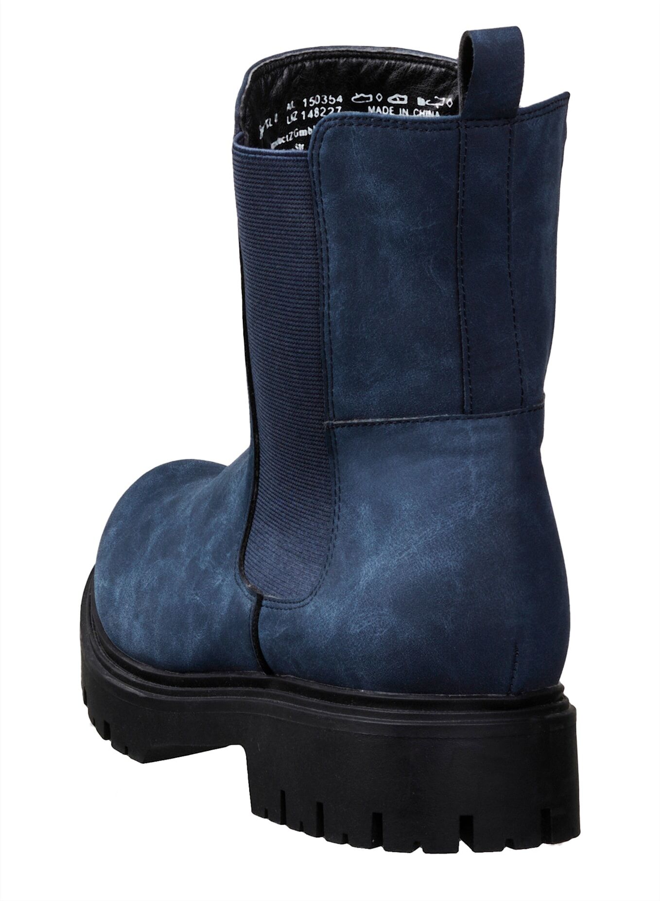 Ankleboots SHEEGO, Damen, Gr. 38, XXL-Schaft, blau, Lederimitat, Schuhe Ankleboots blau 38, XXL-Schaft