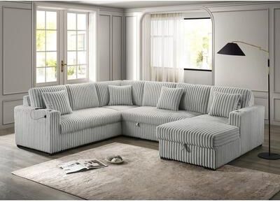 Best Quality Furniture 3-Piece Sectional with Storage Chaise