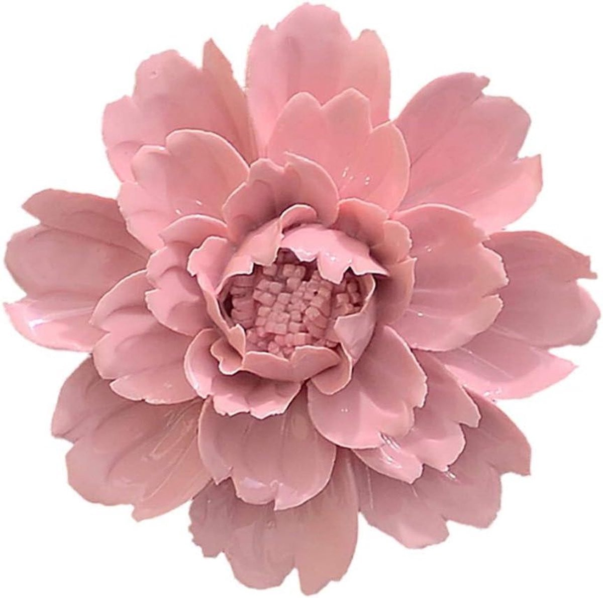 Keramische 3D Bloem Muurdecoratie - Roze - 59 cm