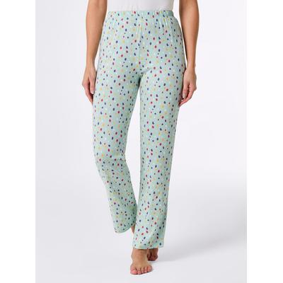 Schlafhose WÄSCHEPUR, Damen, Gr. 48/50, Normalgrößen, grün (kalkmint, bedruckt), 100% Baumwolle, gemustert, gepunktet, Hosen Schlafhose