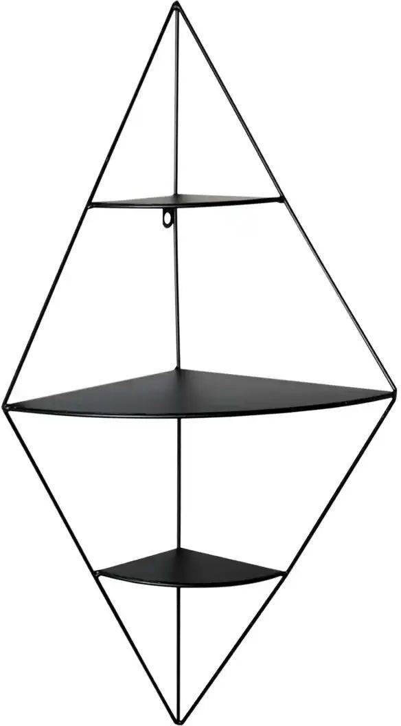 Höffner Wandregal  Porcini ¦ schwarz ¦ Maße (cm): B: 36 H: 70 T: 26.0