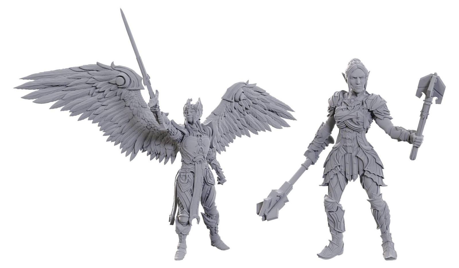 Wizkids D&D Nolzur's Marvelous Miniatures: Miniatuurfiguren Aylin en Minthara, ongeschilderd