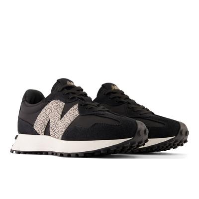 Sneaker NEW BALANCE "327", Damen, Gr. 43, schwarz, Leder, Textil, Schuhe Sneaker