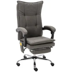 vidaXL Massage-Bürostuhl Grau Stoff