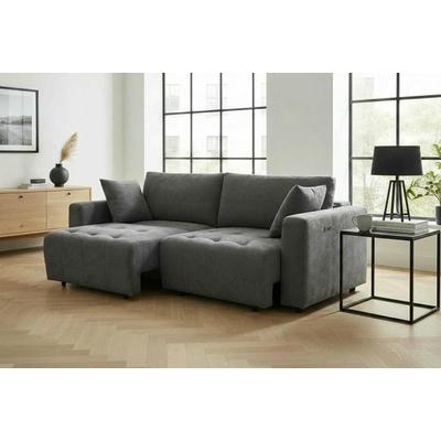 2,5-Sitzer OTTO HOME "ELIANN, 209 cm - elektrisches Schlafsofa", anthrazit, B:209,5cm H:88cm T:154cm, Webstoff 100% Polyester, Sofas, mit USB A/C-Anschluss. Federkern, Webstoff