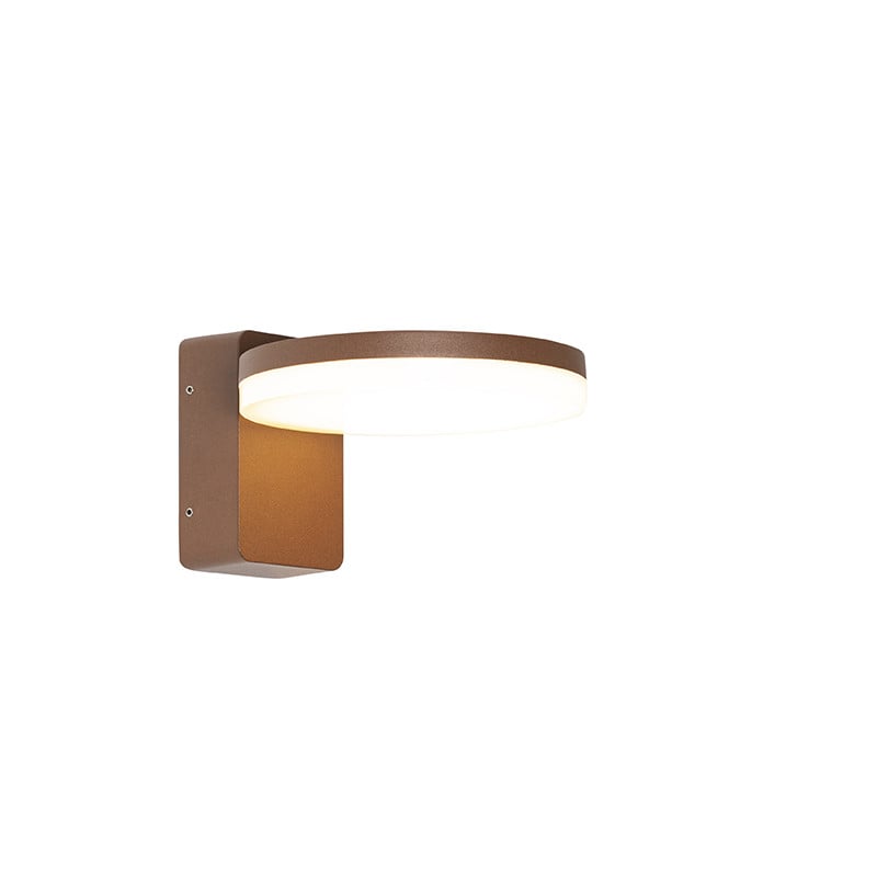Qazqa Moderne LED Buiten Wandlamp Bruin IP54
