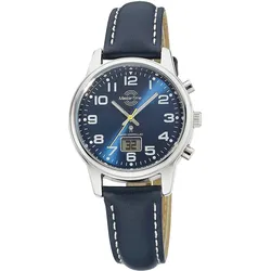 Master Time MTLA-10818-32L Damen-Funkuhr mit blauem Lederband