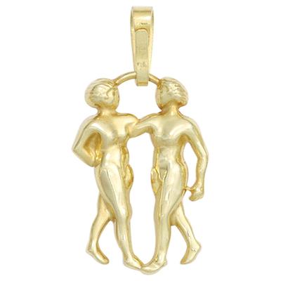 Sternzeichenanhänger JOBO "Anhänger Sternzeichen", gold (gelbgold 333), Schmuckanhänger, Damen, Zwilling, Gelbgold 333, 333 Gold
