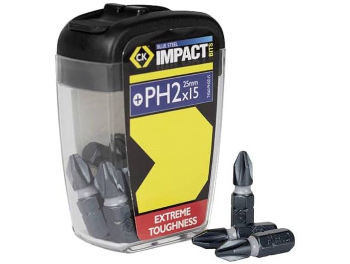 Blauw Staal Impact Schroevendraaier Bit 25mm PH2 Doos van 15