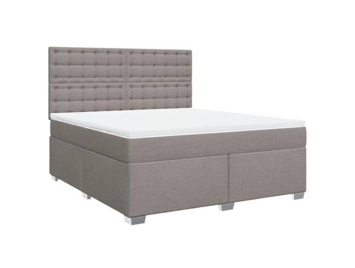 KKgypkn Boxspringbett Stoff Taupe 180x200 cm mit Taschenfederkernmatratze, höhenverstellbarem Kopfteil und Lattenrost