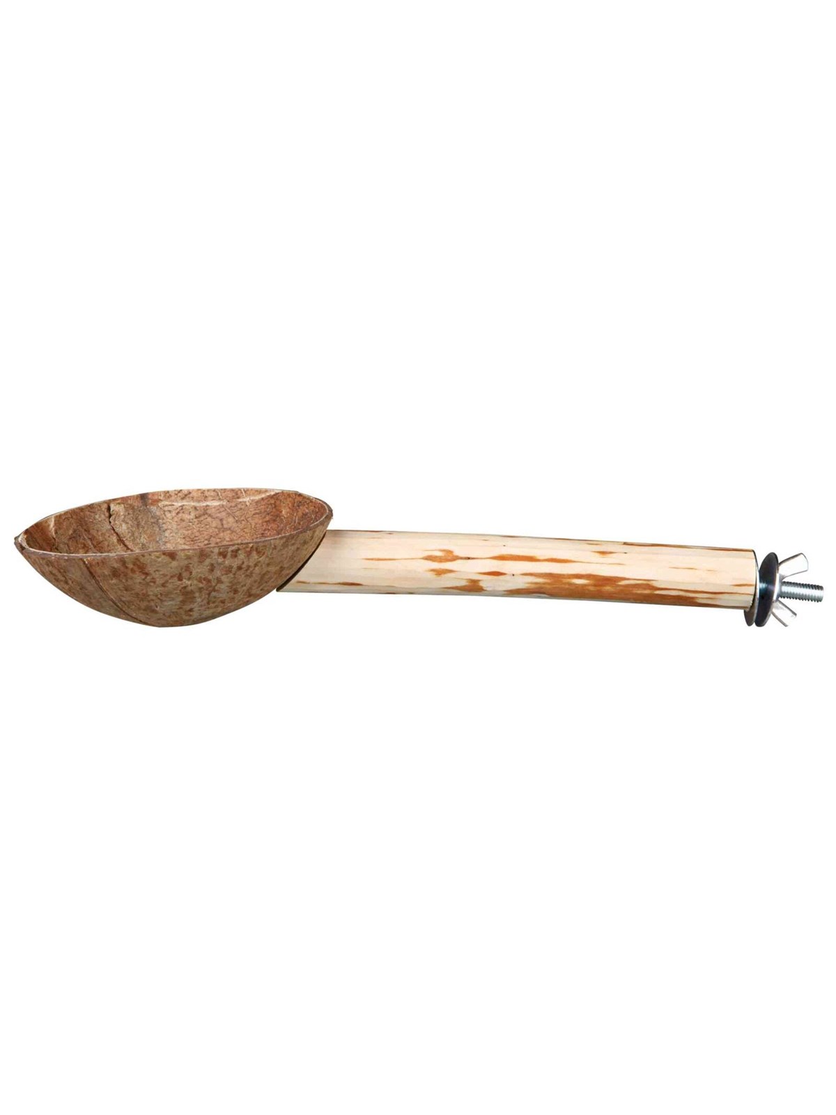 Trixie Naturholz-Sitzstange mit Kokosnuss-Futterschale 25cm