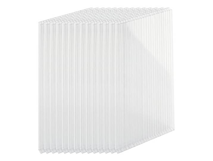 Relaxdays Doppelstegplatten 14er Set, Hohlkammerplatten 6mm, transparent