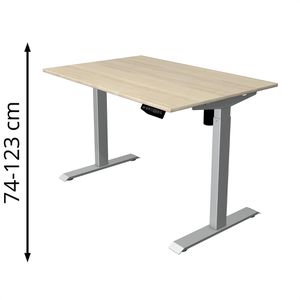 Kerkmann Schreibtisch Move 1, ahorn / silber, elektrisch höhenverstellbar, 120 x 74-123 x 80cm
