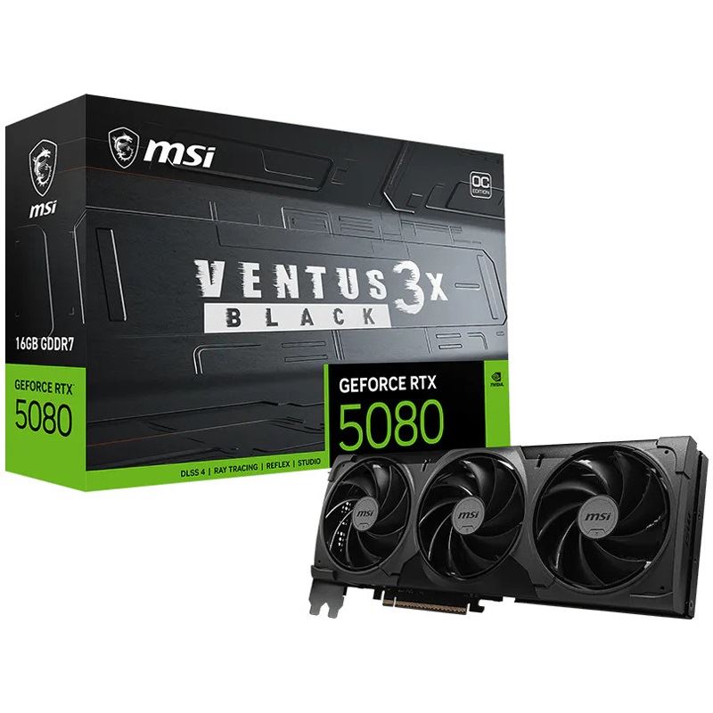 16GB MSI GeForce RTX 5080 16G Ventus 3X OC Aktiv PCIe 5.0 x16 (Retail)