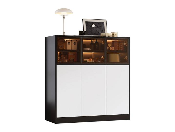 Flieks Sideboard Küche mit Beleuchtung 100x40x105cm, Mehrfarbig, 40x105x100 cm, Kleinmöbel, Kommoden, Sideboards