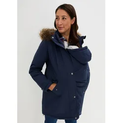 bonprix 3-in-1 Funktions-Umstandsjacke und Tragejacke, blau, Gr.44, Funktionale Umstandsjacke mit Tragefunktion und Tunnelzug