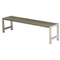 Planken Gartenbank 176 x 38 x 44 cm - Holzbank aus Kiefer / Fichte - Outdoorbank in Natur / Silber - Outdoor Sitzbank für Garten & Terrasse