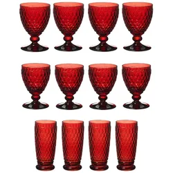 WEIN- & LONGDRINKGLÄSER Boston Coloured rot 12er Set
