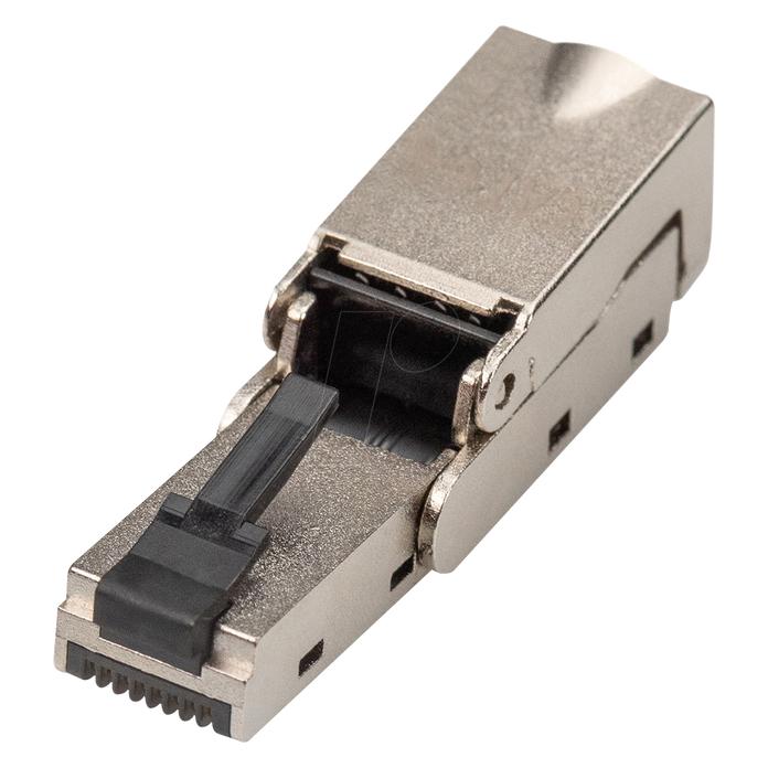 Digitus CAT 6A Feldstecker biegbar, STP mit Staubschutzkappe, Knickschutz (Netzwerkkabel Stecker) (DN-93636)