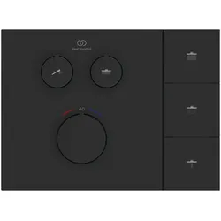 Ideal Standard Brausethermostat Ceratherm Navigo Solos Silk Black, Unterputz-Bausatz mit zwei Entnahmestellen und DICHT-FIX System, 213x41x157 mm