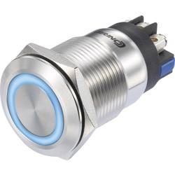 TRU COMPONENTS TC-8904692 LAS1-GQ-11E/L/B/12V/S Druckschalter 250 V/AC 3 A 1 x Ein/(Ein) tastend Blau IP65 1 St.