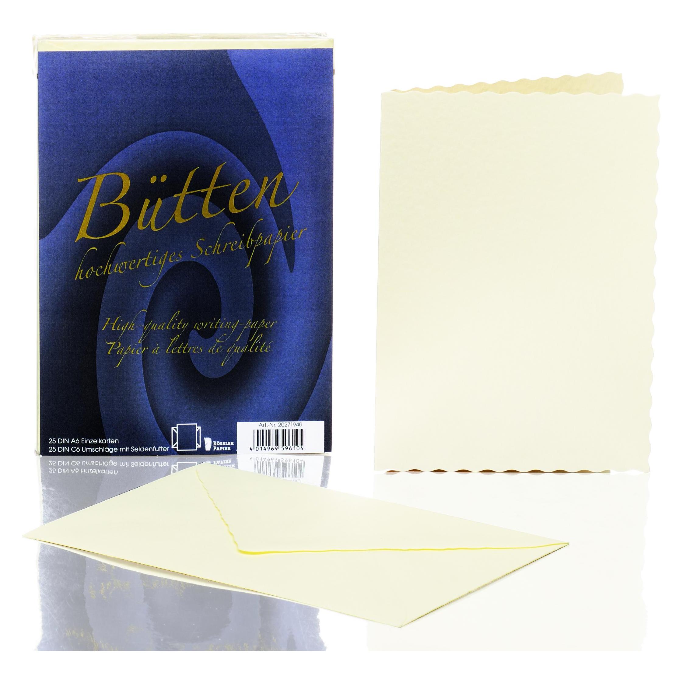 Rössler Kartenmappe Bütten ivory (50 Stk.) (20271940)