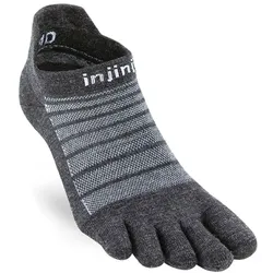 Injinji Unisex Run Lightweight No-Show Merino Wool grau
