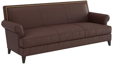 Juliana Leather Sofa - Chocolate Leather, Chocolate Flannel - Ballard Designs