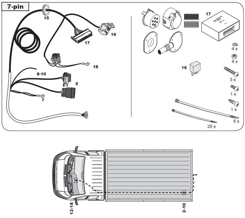 FAISCEAU SPECIFIQUE 7 BROCHES POUR Citroën JUMPER PLATEAU (06/06-)