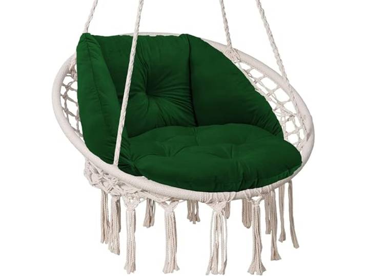 SuperKissen24. Coussin de Fauteuil Suspendu - Coussin Fauteuil Jardin - Oreillers de Oeuf Suspendu - Coussin Rond - Oreiller Moelleux - Vert