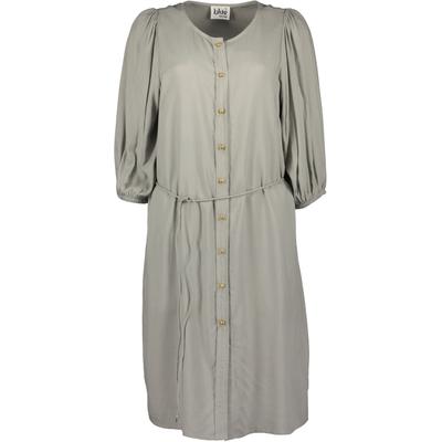 Sommerkleid BLUE SEVEN "Blue Seven Kleid", Damen, Gr. 40, Kurzarm, grau (7560, khaki), 100% Viskose, normal, Rundhals, Kleider Sommerkleid