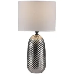Just Light, Tischlampe, LED Tischlampe PINE Textilschirm weiss 38cm (E14)