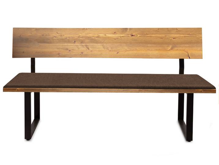 CURBY Sitzbank, rustikale Altholzoptik, Material Massivholz