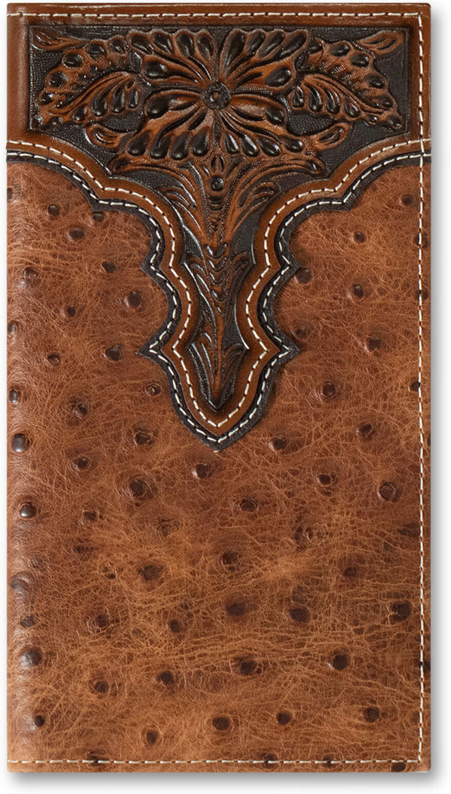 Men's Ostrich Rodeo Wallet in Brown Leather by Ariat