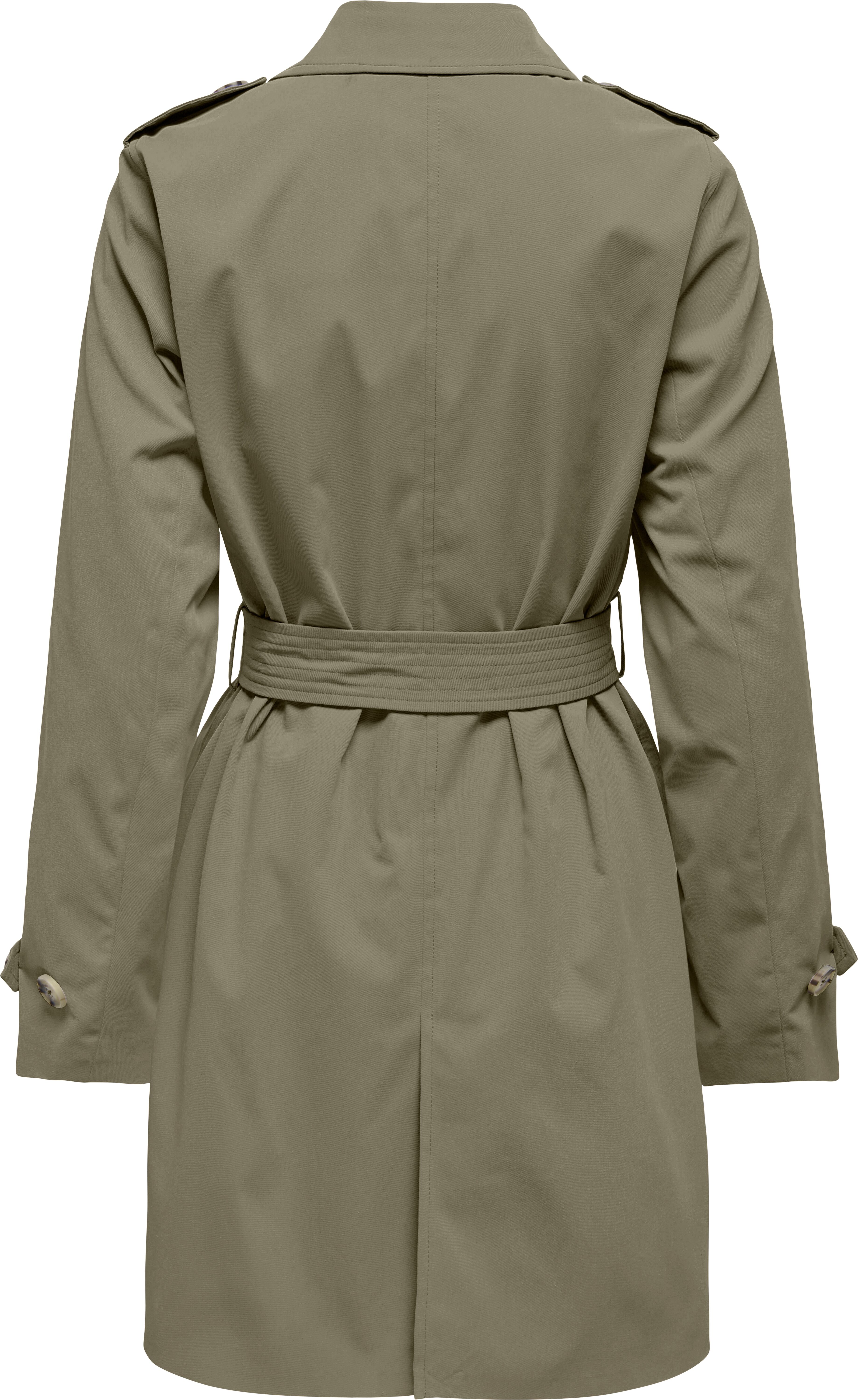 Trenchcoat ONLY "ONLDISA LIFE SB TRENCHCOAT CC OTW", Damen, Gr. S, mermaid, Web, Obermaterial: 100% Polyester, unifarben, Po-bedeckend, V-Ausschnitt, Mäntel Trenchcoat, klassischer Schnitt mermaid S