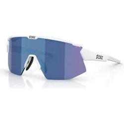 Bliz, Unisex, Sportbrille, Breeze Small (matt white, Smoke/Blue Multicolor), Weiss