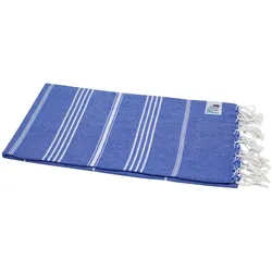 my Hamam Hamam Handtuch Saunatuch blau "Sultan Style" mit Fransen