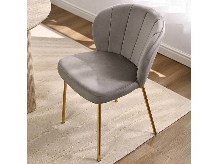 Milton & Oldbrook Velours Chaise de Salle à Manger Cadiz Taupe