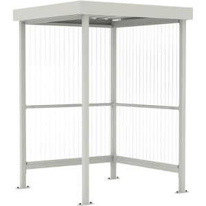 WSM Personenunterstand Jena, grauweiß, aus Metall, 2 Wände aus Kunststoff, 172 x 158cm (B/T), für 2 Personen