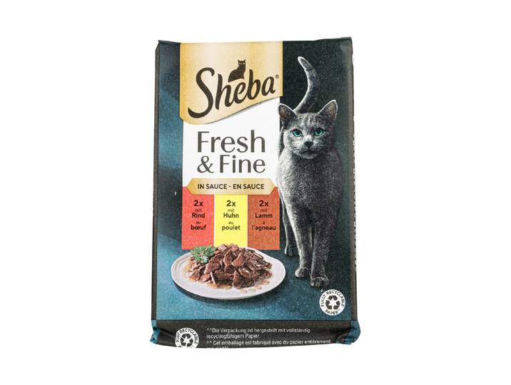 Sheba Fresh & Fine Katzenfutter in Sauce Rind & Huhn 6x50g